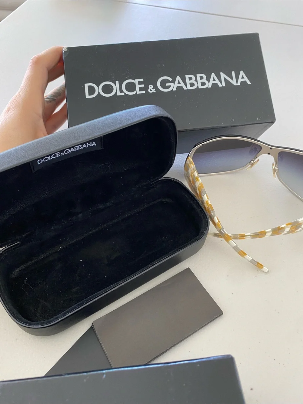 Vintage Dolce & Gabbana DG4102 501/87 Shield Sunglasses Italy Y2K Unisex